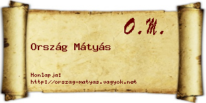 Ország Mátyás névjegykártya