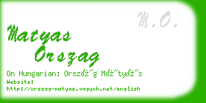 matyas orszag business card